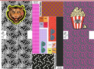 Preview: Taschenpanel Cherry Picking Bag ca. 1m Tiger/Popcorn by Swafing